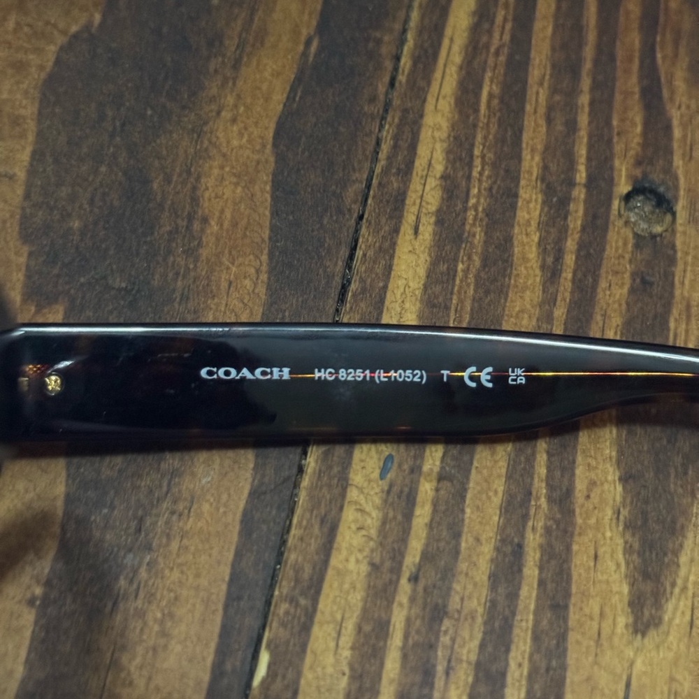 Coach Black and Brown Sunglasses with Gold Heart Accent - Picture 4 of 7